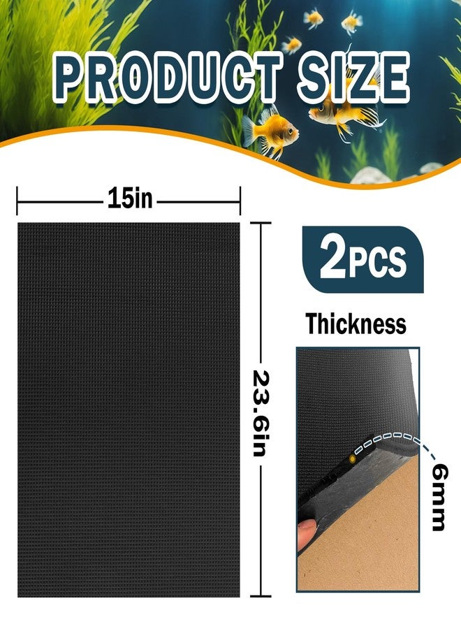 Wibeelee 2 Packs 23.6 x 15 Inch Aquarium Fish Tank Leveling Pad, 6mm Thick Foam Fish Tank Mat Non-Slip Neoprene Foam Shockproof Easy Cut for Water Stable Floor Protection Black - Image 2